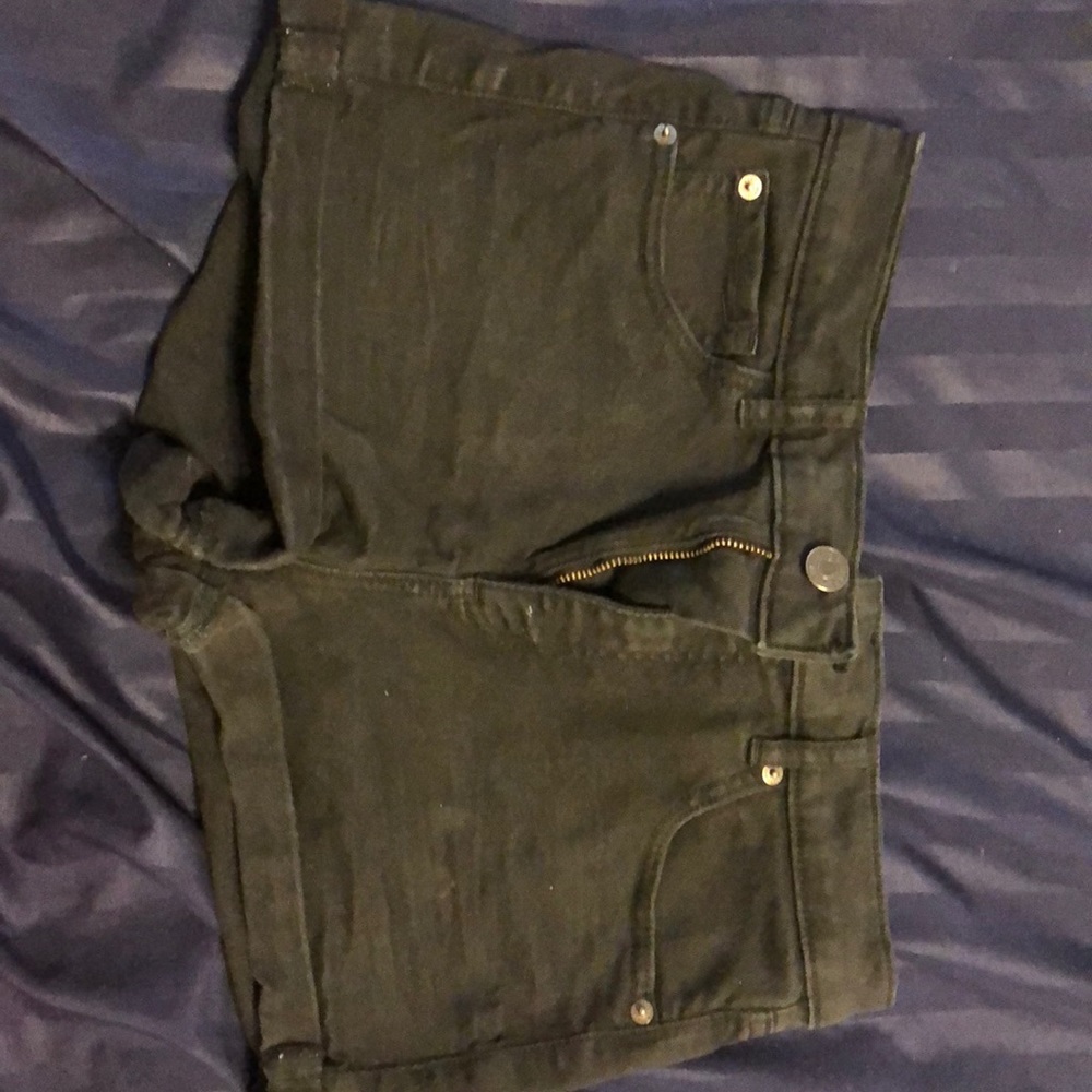 Black Garage Denim Shorts